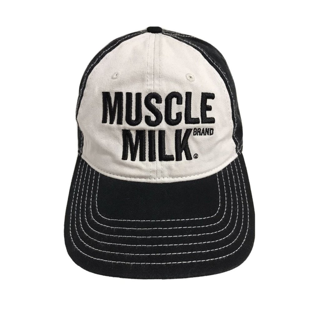 Muscle Milk Protein Shske Black White Adjustable Hat - Picture 1 of 5